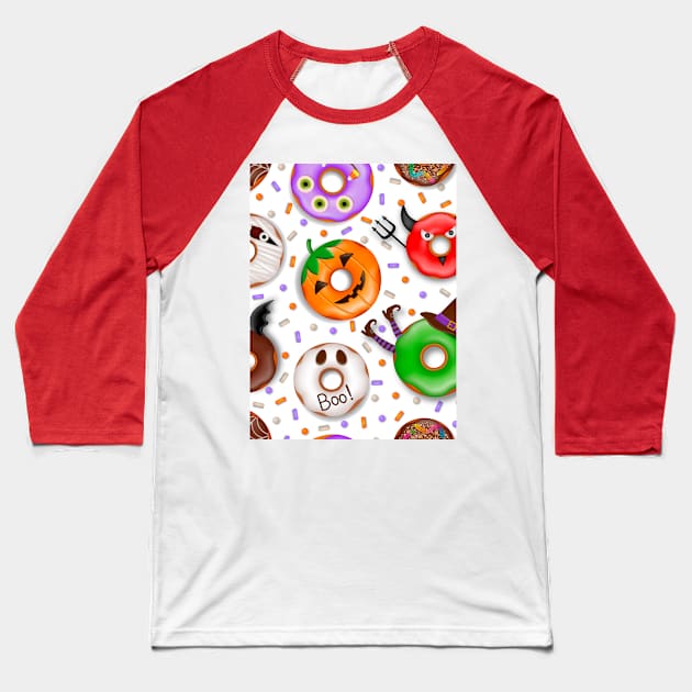 Halloween Donuts Baseball T-Shirt by igzine
